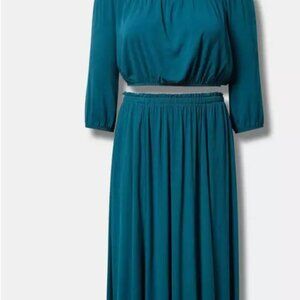 Torrid brand maxi off shoulder skirt with top